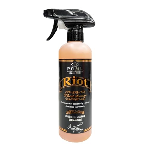 POML ぬぬふぁくとりー Riot 強力ホイールクリーナー ホイールクリーナー&ソープ兼用 タイヤ&ホイール兼用 艶出し キレート剤入り ひび割れ防止剤・保護剤配合 ブラックベリームスクの香り 洗車用品 カー用品 ポムル ライオット 500ml